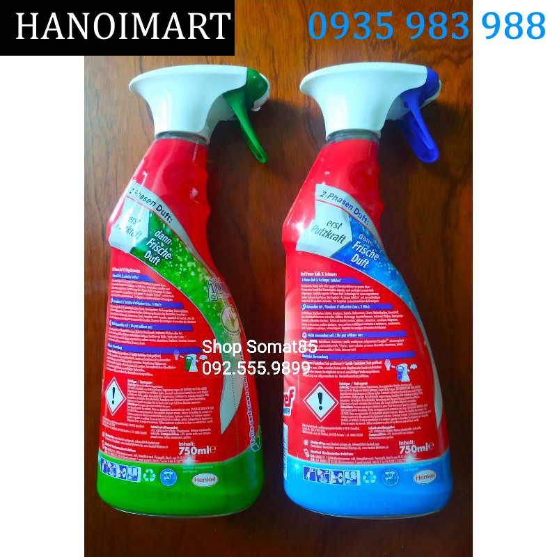 bộ 2 sản phẩm Vệ sinh dầu mỡ và cặn vôi Bref ( Nhập khẩu từ Henkel Đức)