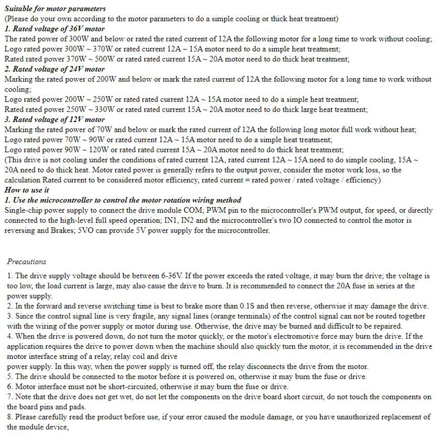 1 Bảng Mạch Điều Khiển Tốc Độ Động Cơ DC PWM CCW 12v 24v 36v