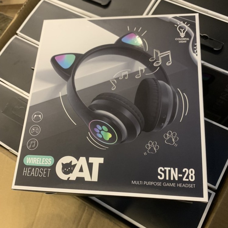 Tai Nghe Mèo Bluetooth Chụp Tai,Headphone Tai Mèo Dễ Thương Có Mic,Âm Bass Mạnh Mẽ Siêu Màu Sắc Đa Dạng Cute BH 12 Tháng | BigBuy360 - bigbuy360.vn