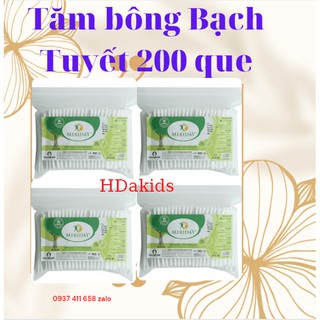 Tăm bông meriday 200 que/ gói - bông bạch tuyết