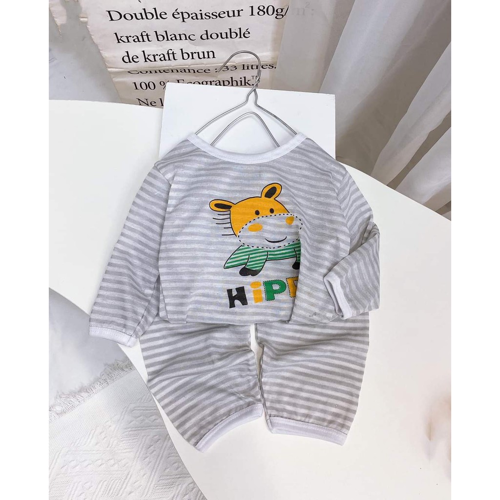 Bộ ngủ dài họa tiết mặt thú cho bé trai bé gái 5-15kg