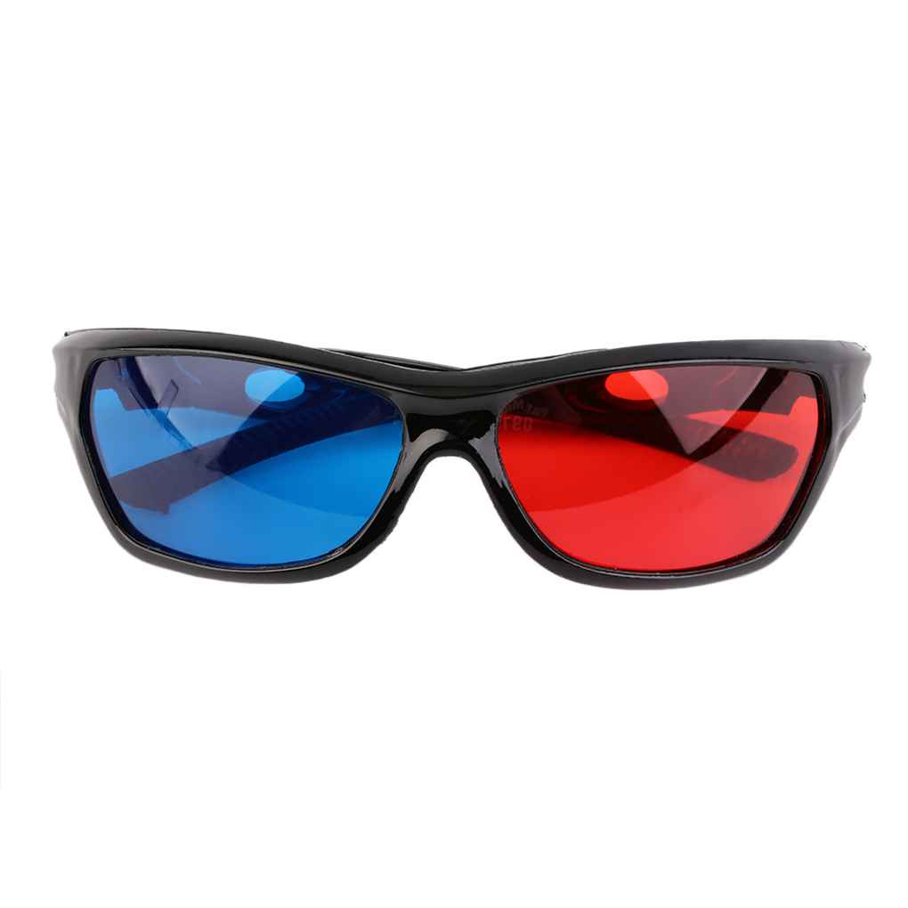 Runbu-Black Frame Red Blue 3D Glasses for Dimensional Anaglyph Movie Game DVD Eyewear