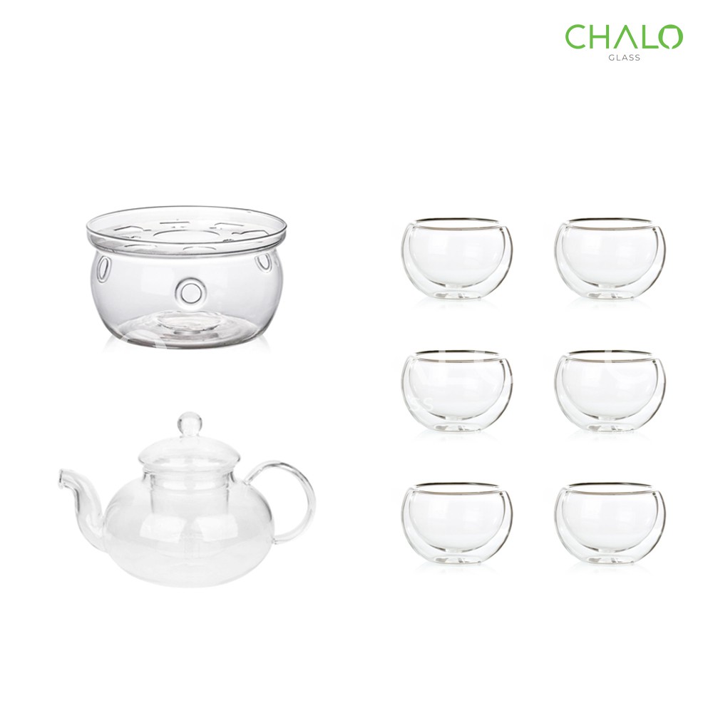 Bộ ấm trà thuỷ tinh - SET 2 (Thủy tinh chịu nhiệt - Borosilicat) - TEASET