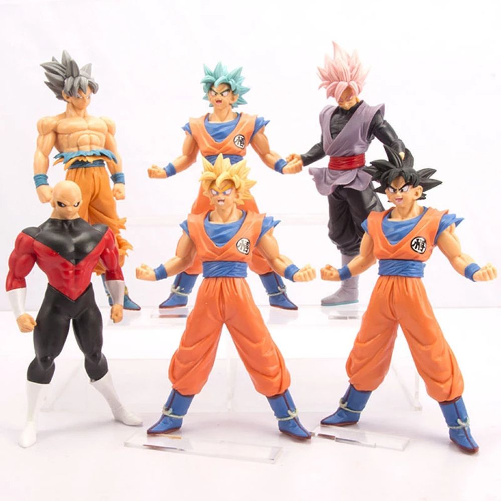 LEOTA Desktop Ornaments Dragon Ball Figures Anime Figure Son Goku Figures Super Saiya Figures Collection Model PVC Figure Brinquedo Toy 6pcs/set Monkey King Goku Jiren DBZ Model