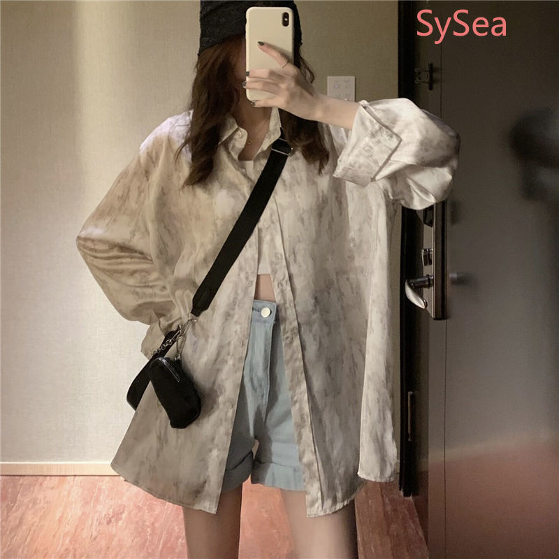 Áo Sơ Mi Chống Nắng Tay Dài Dáng Rộng In Họa Tiết Thời Trang Mùa Hè Cho Nữ