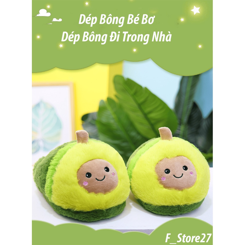 Dép bông đi trong nhà hình bơ siêu mịn MK007