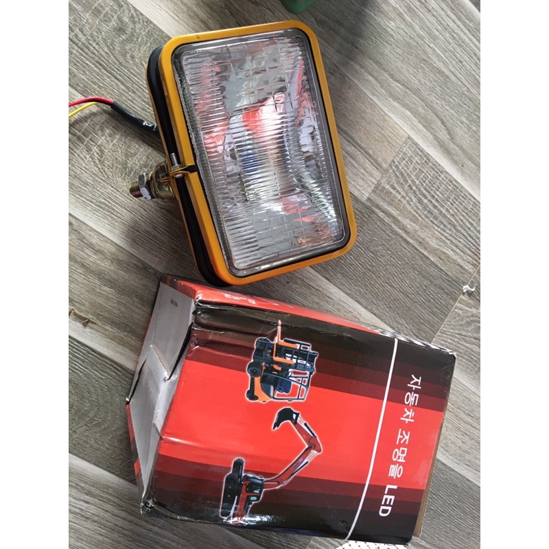 combo 4 đèn 12v và 24v cơ giới vuông hộp cam