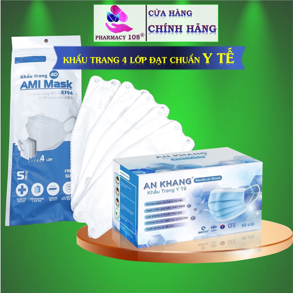 Khẩu trang y tế 4 lớp tiệt trùng✅FREESHIP✅ Hộp 50 cái Khẩu trang y tế 4 lớp chuẩn Y TẾ