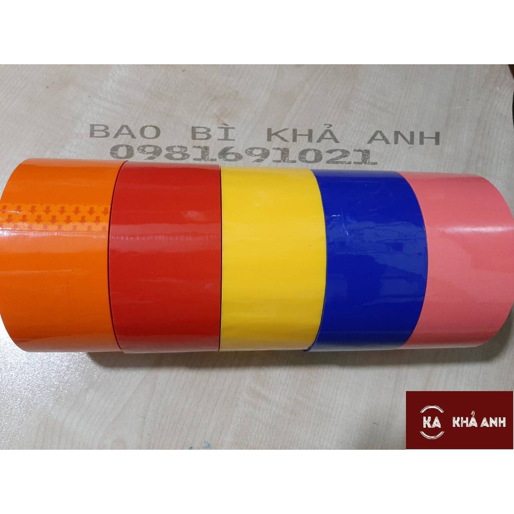 BĂNG KEO FULL MÀU 🚚 FREE SHIP 🚚 đóng gói ,dán thùng SIÊU DÍNH 5F ( MÀU NGẪU NHIÊN)  - 1 Cây 6 cuộn 5F - Bao Bì Khả Anh