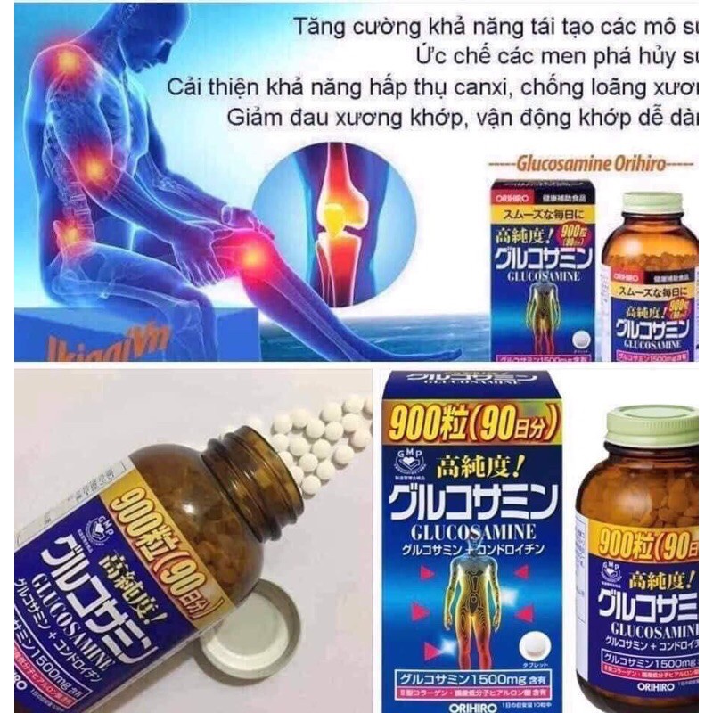 Hộp đựng viên uống Glucosamine 1500mg Nhật Bản