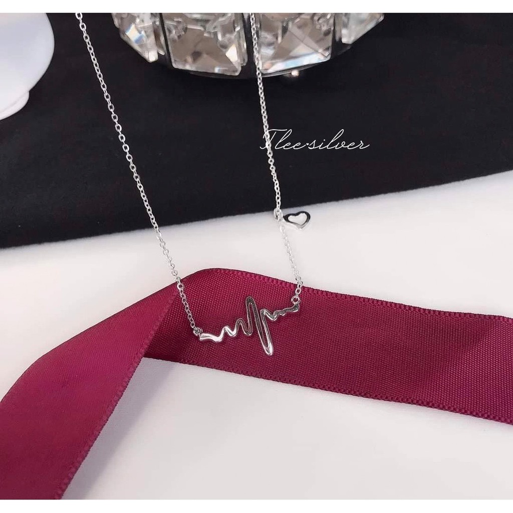 Dây chuyền bạc nữ TLEE nhịp tim trơn basic bạc Italy TLEE JEWELRY