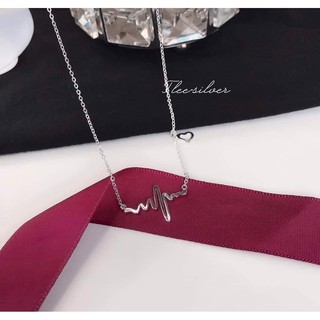Dây chuyền bạc nữ TLEE nhịp tim trơn basic bạc Italy TLEE JEWELRY
