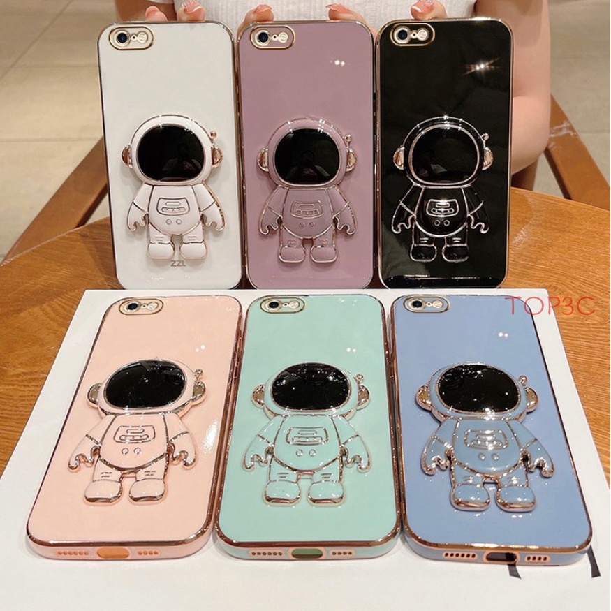 Ốp điện thoại iphone 6s plus Ốp Điện Thoại In Hình Phi Hành Gia Có Giá Đỡ Cho iPhone 6 6s 7 8 se 2020 6 plus 6s plus x xr xs max 7plus 8plus YHY