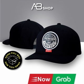 Nón Snapback Nam Hip Hop Premier Mũ Lưỡi Trai Vành Ngắn Màu Đen AB-30135