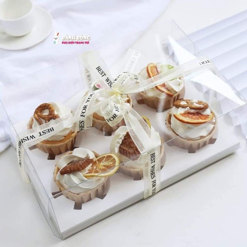 Hộp mica cupcake 4,6,12 bánh cup