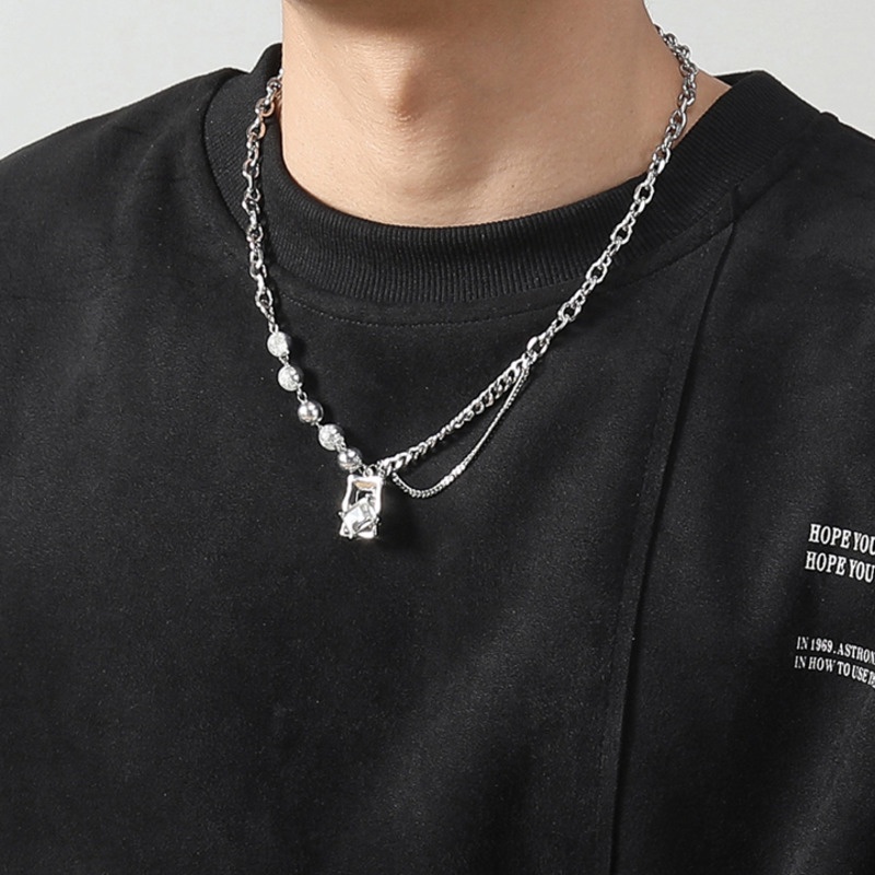 Vòng cổ Thép Titan Đính Đá zircon Phong Cách hip hop Đường Phố Thời Trang