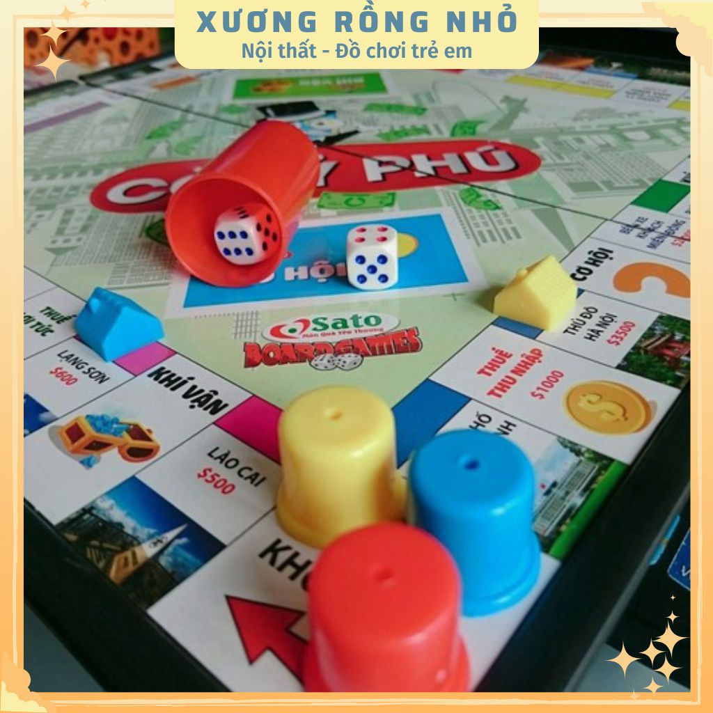 Đồ Chơi Board Game, Cờ Tỷ Phú Sato Dạy Con Làm Giàu, Phiên Bản Bàn 31x31 Cm Cho Bé