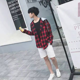 Áo FLANNEL CARO phối nón xám cực chất | Áo sọc caro