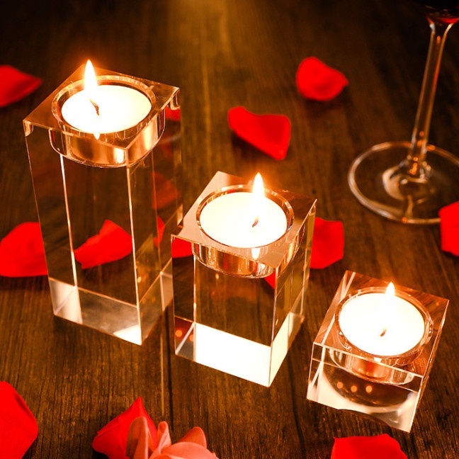 Chân Đế Nến Thủy Tinh  Phong Cách Châu Âu Cao Cấp Sang Trọng