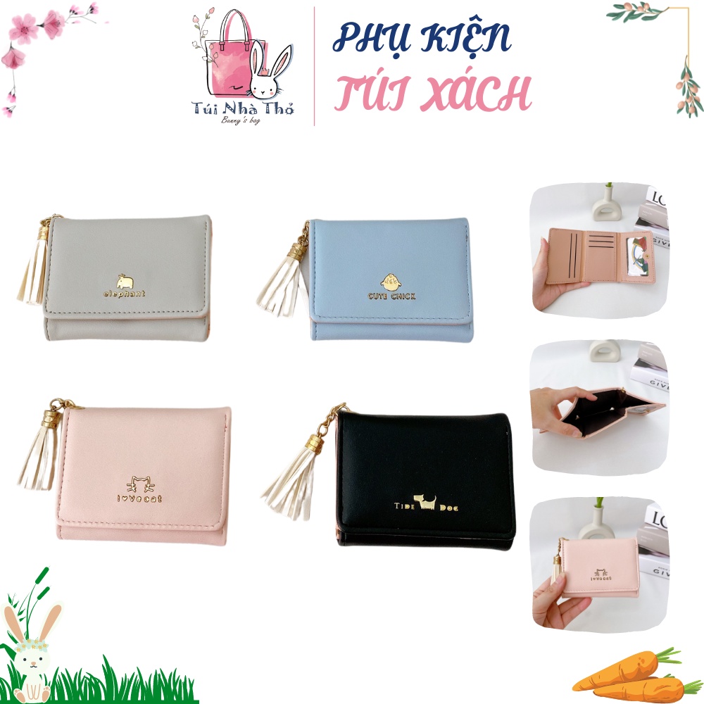 Ví thời trang nữ da trơn phong cách Hàn Quốc cá tính