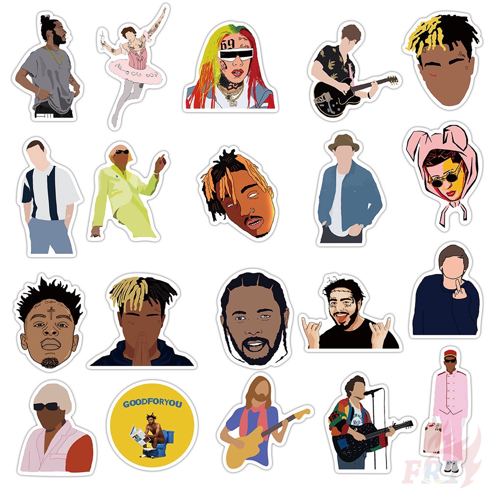❉ Superstar RockStar Hip Hop Rock Band Singer Rapper Series 02 Stickers ❉ 50Pcs/Set DIY Fashion Mixed Luggage Laptop Skateboard Doodle Decals Stickers
