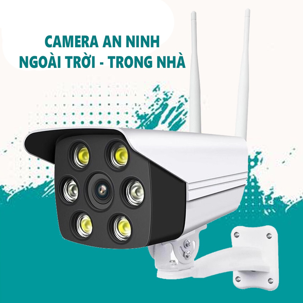 Bộ camera an ninh gia đình, Camera C6 Cao Cấp, Chuẩn IP65 Chống Nước, Hình Ảnh Có Màu Ban Đêm, Đèn Hồng Ngoại, Đàm Thoại