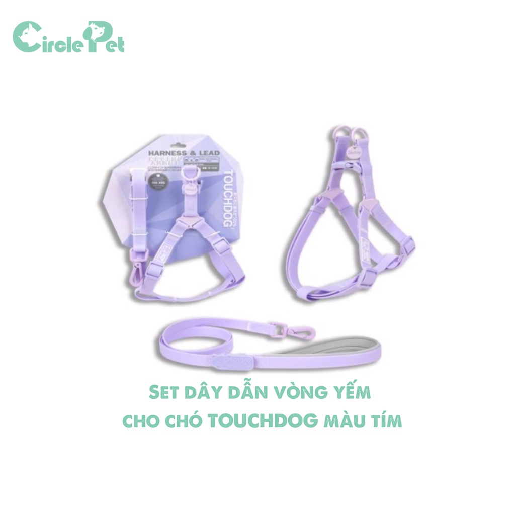Bộ Dây Dẫn Vòng Yếm Cho Thú Cưng Touchdog Bền Chắc Điều Chỉnh Nhiều Kích Cỡ Nhiều Màu 15mm - Circle Pet