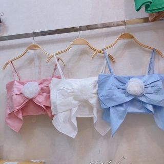 ÁO HAI DÂY NƠ KÈM HOA