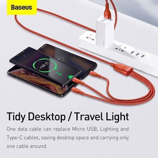 Cáp Sạc Nhanh 3 Đầu Baseus Flash Series 3in1