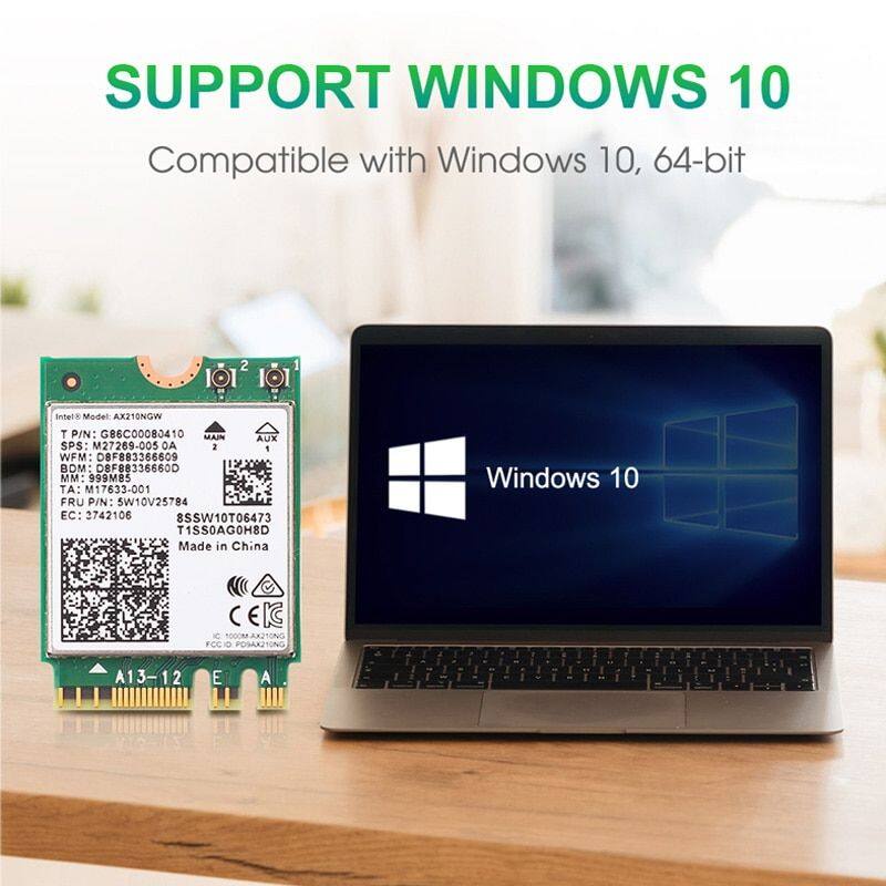 Thẻ Wifi 6 AX200 10DB 802.11ax 2.4G / 5Ghz / 6Ghz AX210NGW 3000Mbps 6E Intel AX210 Bluetooth 5.2 Để Bàn