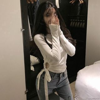 Áo tay dài dây rút eo