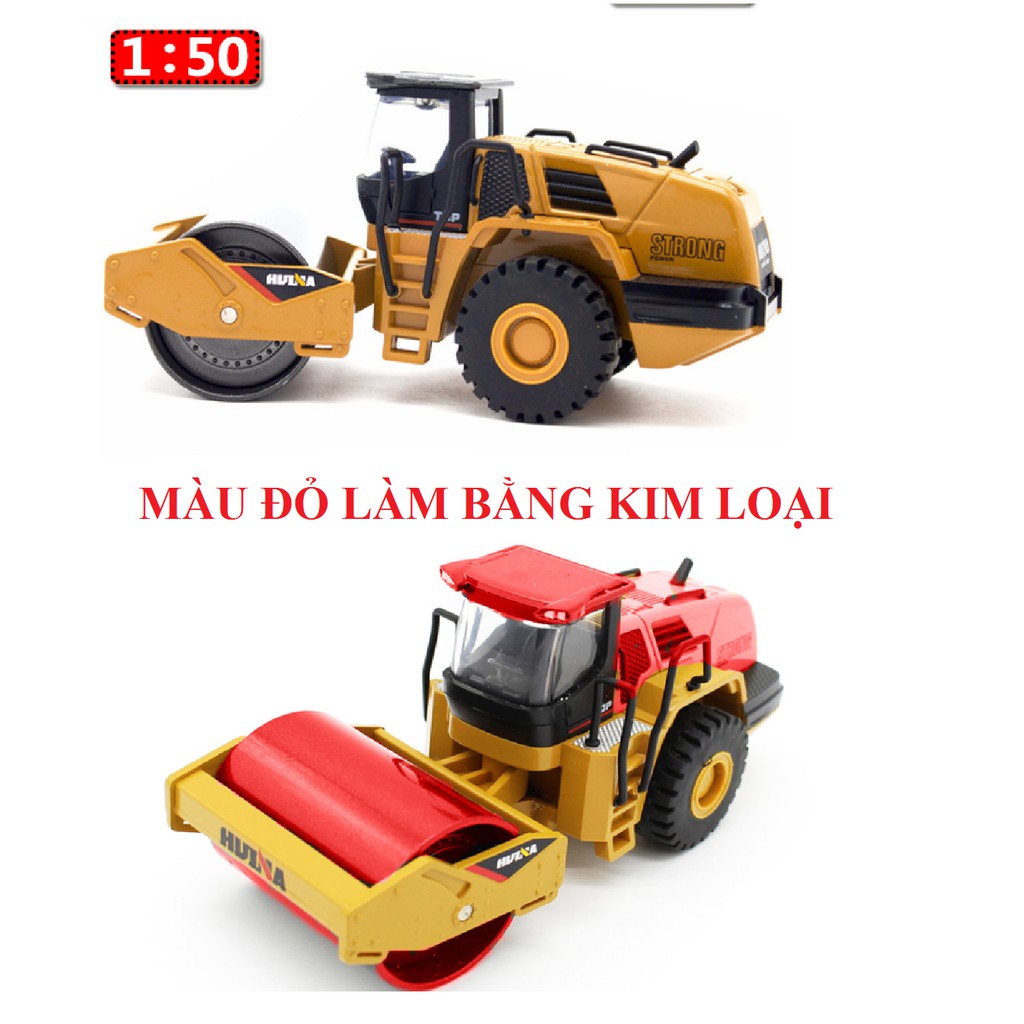 Mô hình xe lu bằng hợp kim và nhựa đồ chơi trẻ em mô hình tỉ lệ 1:50 (xe không có điều khiển)