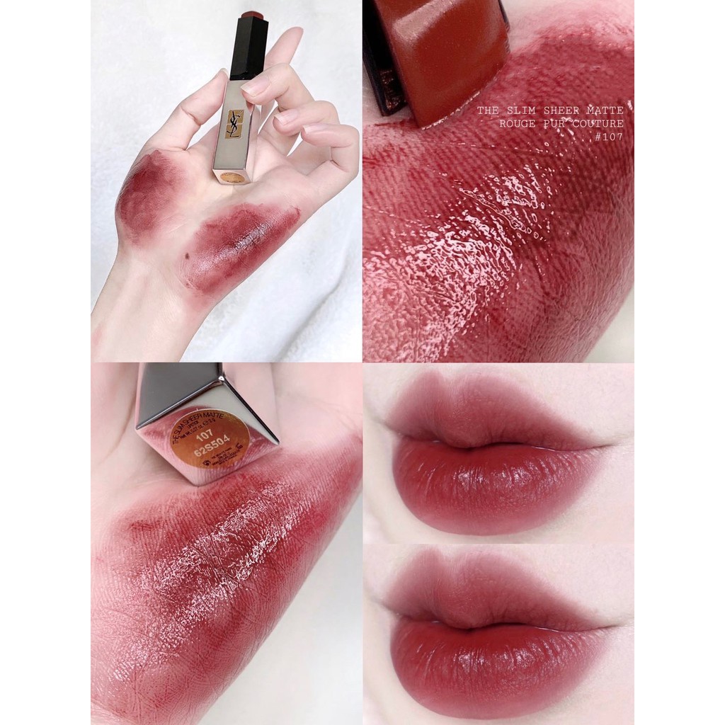 Son môi YSL thiết kế ống son màu bạc cao cấp 12 màu tùy chọn