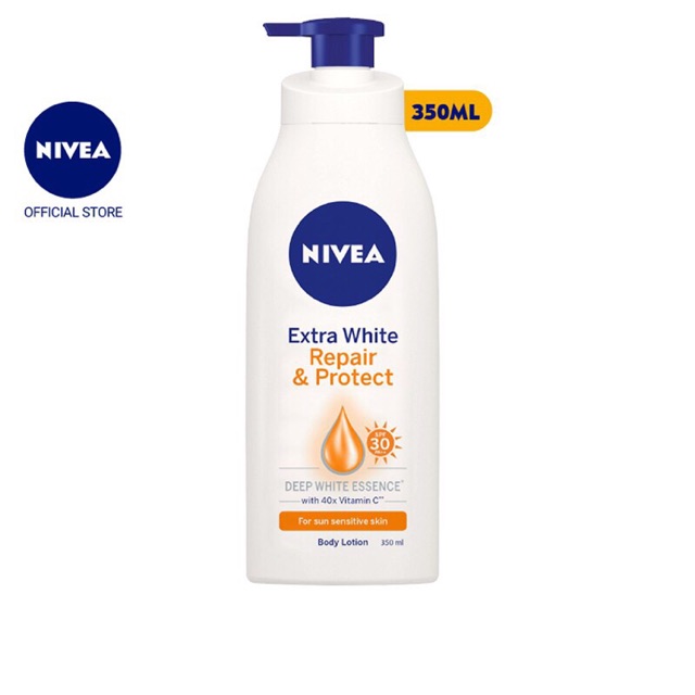 Sữa dưỡng thể dưỡng trắng NIVEA ban ngày giúp phục hồi &amp; chống nắng SPF30 (350ml) - 88311