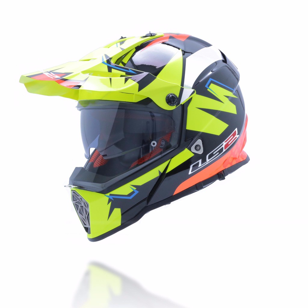 MŨ BẢO HIỂM LS2 DUAL SPORT MX436 QUARTER BLACK WHITE/RED/BLUE