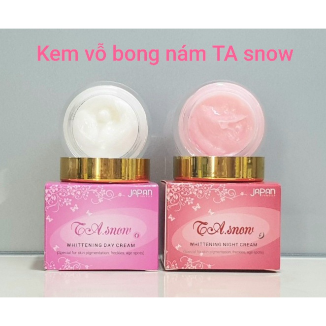 Combo Kem vỗ bong sạch nám, tàn nhang kết hợp trắng da, kem vỗ bong TA snow