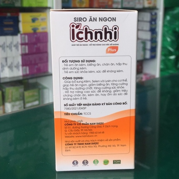 Siro Ăn Ngon Ích Nhi plus - Hỗ Trợ giúp trẻ thèm ăn tự nhiên, ăn ngon miệng, tăng cường hấp thu dưỡng chất 20 ống