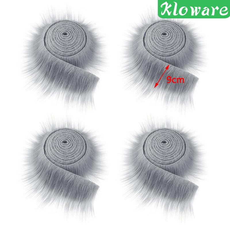 4 Cuộn Vải Lông Giả Mềm Rộng 9cmx6m Trang Trí Giáng Sinh