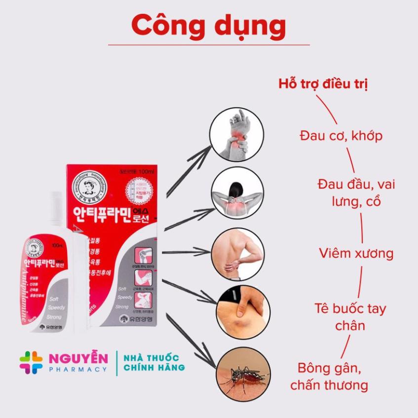 Dầu Nóng Xoa Bóp Antiphlamine Hàn Quốc 100ml [ Nấm Linh Chi _ Quà Tặng Cao Cấp ]