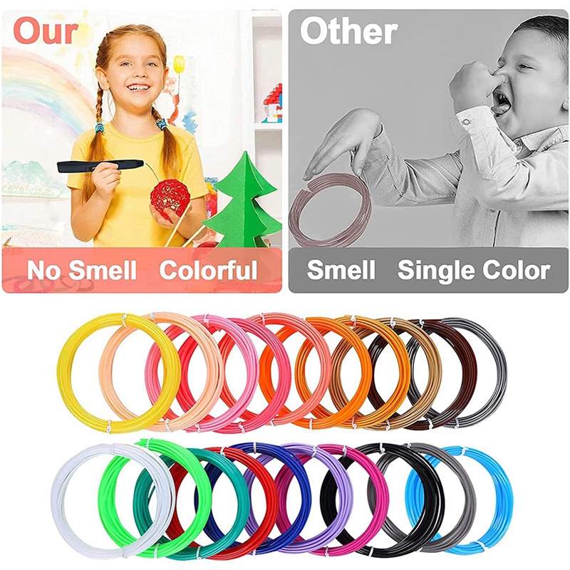 Set 20 Ruột Bút 3D 16 Ft Per Color Total 320 Ft 1.75mm Cao Cấp