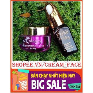 [Hàng Bán Chạy] BỘ WHITENING FACE CREAM + SERUM CAO CẤP N'COLLAGEN - Giảm Mụn, Mờ Nám, Tàn Nhang Hàng Chính Hãng