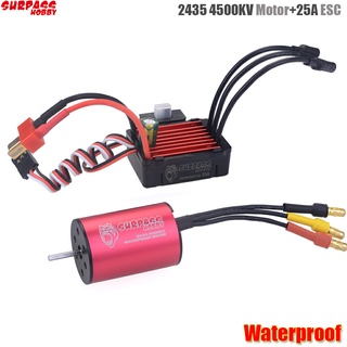 Động cơ không chổi than 2435 4500kv + esc không chổi than 25a chống nước 2s cho xe 1 / 16 rc