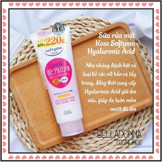 Sữa Rửa Mặt Dưỡng Ẩm Cho Da Khô Kose Softymo Hyaluronic Acid Cleansing Wash 190g