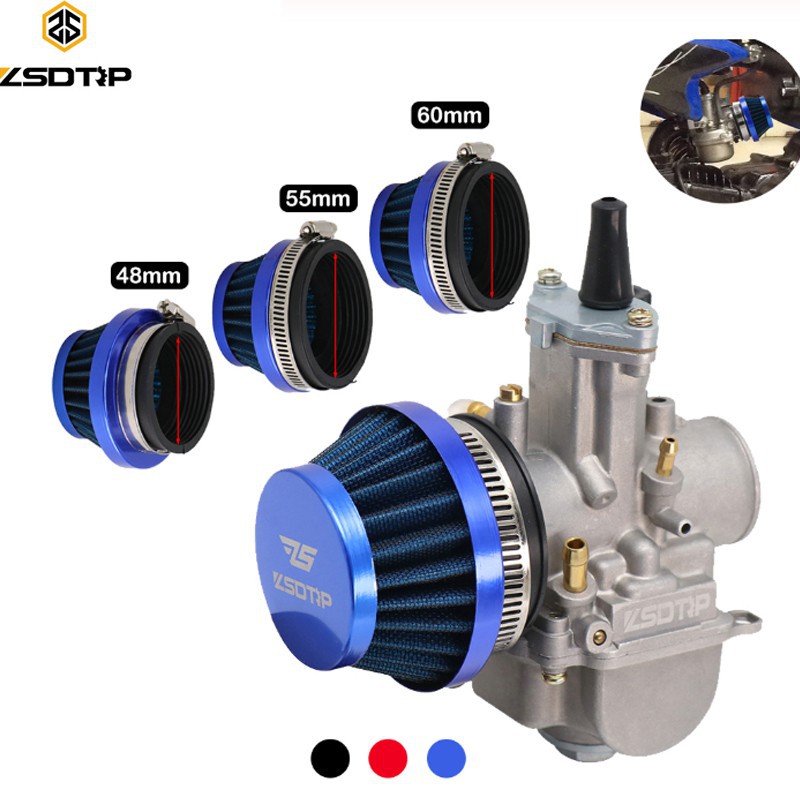 ZSDTRP 48mm 55mm 60mm Air Filter Cleaner For Keihin Koso PWK Mikuni Carburetors 2 Stroke ATV Quad Dirt Bike Moto