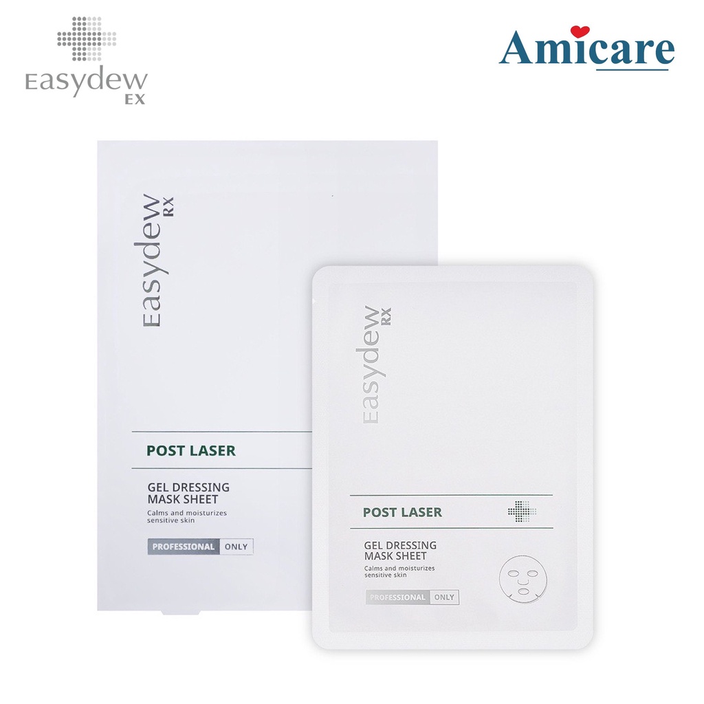 ✅ Easydew RX Mặt Nạ Phục Hồi Da Sau Laser Post Laser Gel Dessing Mask Sheet 38ml Hộp/ 5 Miếng.