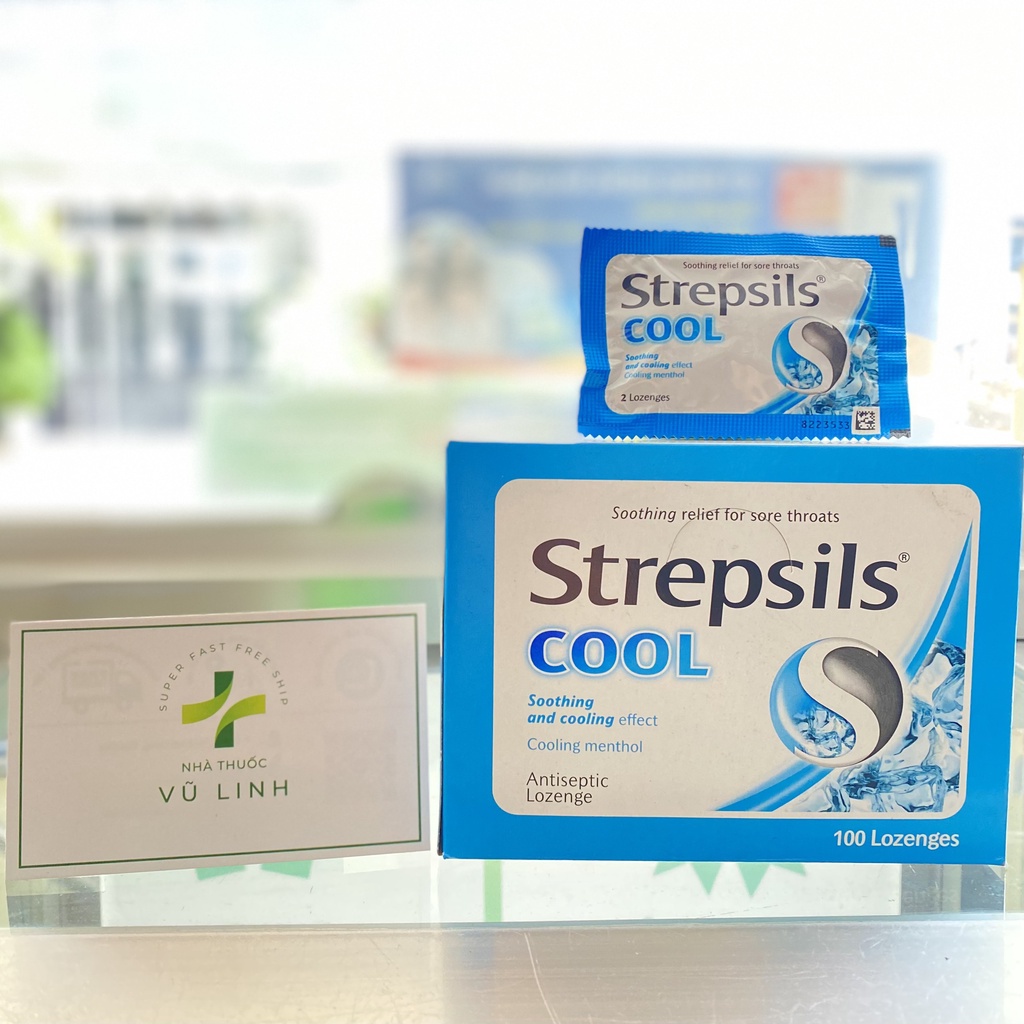 Viên ngậm Strepsils giảm đau họng khan tiếng đủ mùi vị -màu đỏ, xanh, cam, vàng