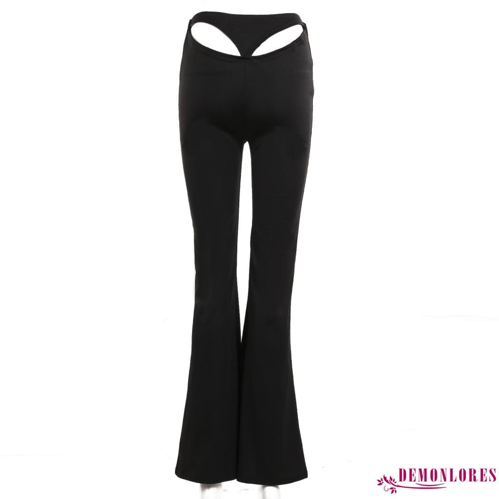 Quần Legging Ống Rộng Màu Sắc Trơn Cho Nữ