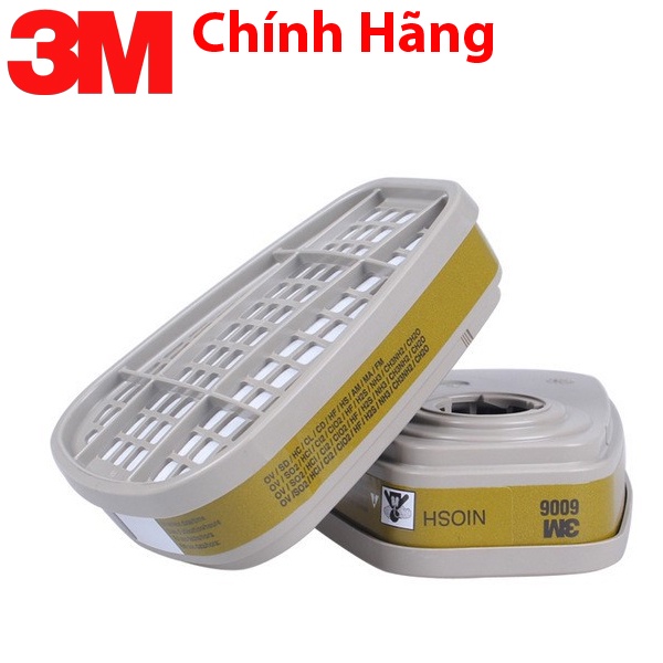 Phin lọc 3M 6006 Chính hãng ( Made in Korea có tem ) chống độc vô cơ, hữu cơ, phun thuốc sâu, môi trường ô nhiễm