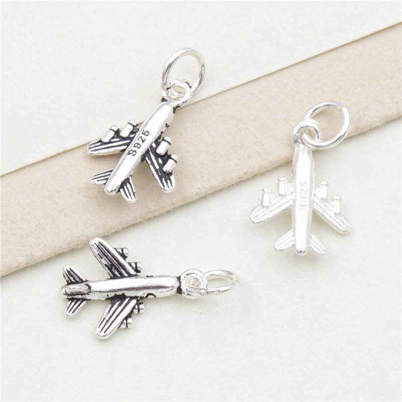 Charm hình máy bay có móc treo - Charm bạc 925 - Mã CA315 CB545