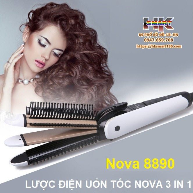 MÁY UỐN DUỖI TÓC ĐA NĂNG NOVA 8890 LÀM PHỒNG UỐN CÚP UỐN XOĂN CỰC ĐẸP TẠI NHÀ